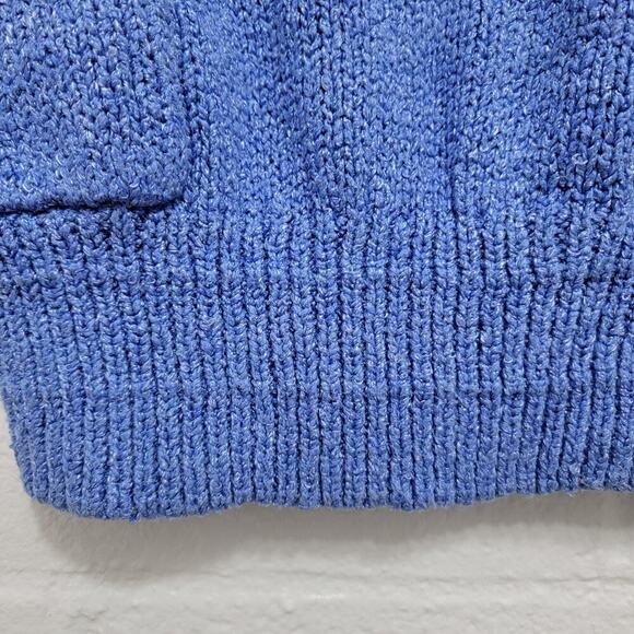 VTG Liz Claiborne Silk Blend Sweater Short Sleeve Blue Purple Periwinkle Med 568 - Picture 6 of 9